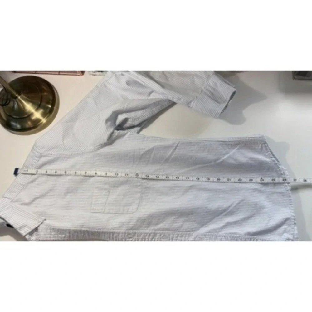 J.Crew Flex Oxford Slim Fit Pinstripe Button Down Shirt Mens Large‎